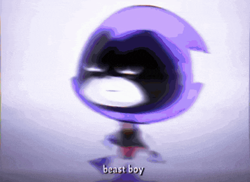 a blurry picture of a cartoon character with the word beast boy below it