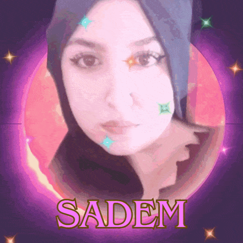 a picture of a woman with the name sadem