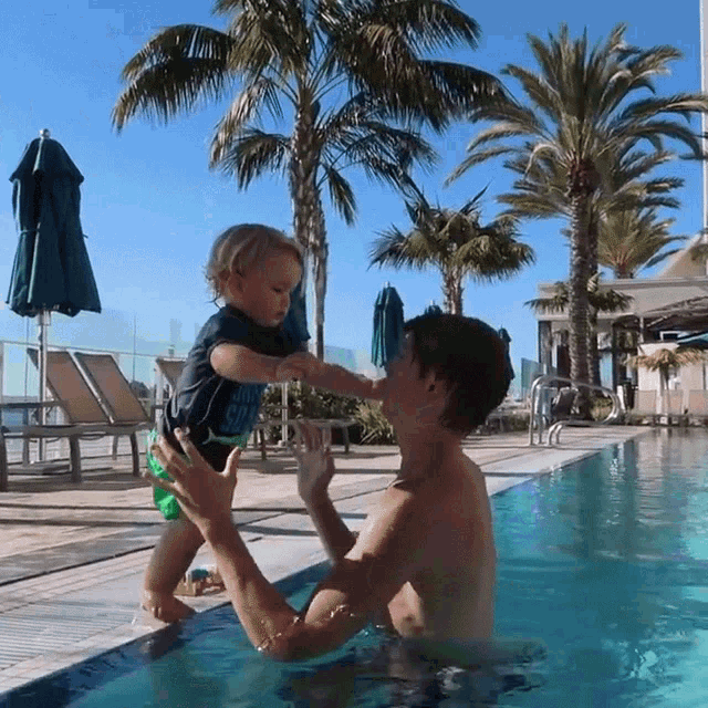 Swimming Carson Lueders GIF - Swimming Carson Lueders Playing With The Kid GIFs