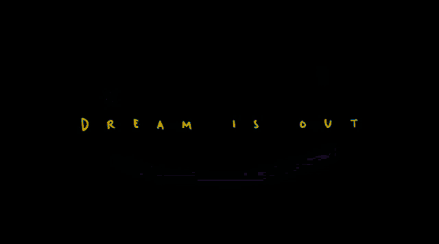 a close up of a rainbow flag with the words dream is out written on it
