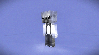a minecraft character with a crown on his head looks at the camera