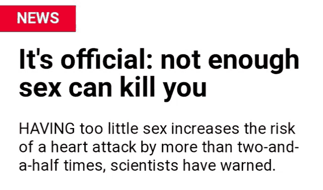 a news article about having too little sex