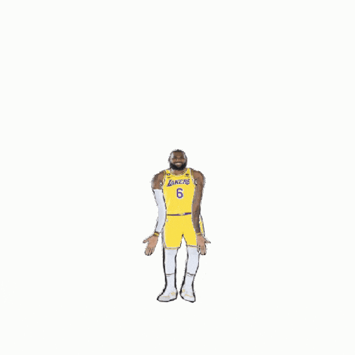a drawing of lebron james wearing a lakers jersey