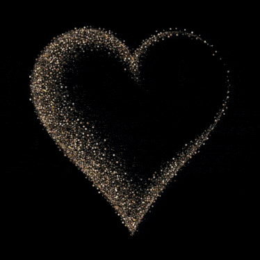 a blue background with a heart made out of sparkles