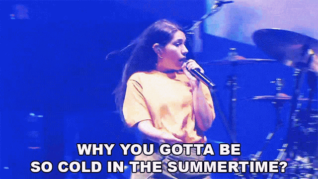 Why You Gotta Be So Cold In The Summertime Alessia Cara GIF - Why You Gotta Be So Cold In The Summertime Alessia Cara Rooting For You Song GIFs