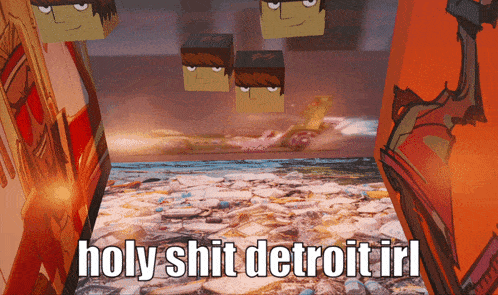 holy shit detroit rl is written on a poster