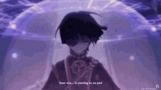 a screenshot of a video game that says your era is coming to an end .