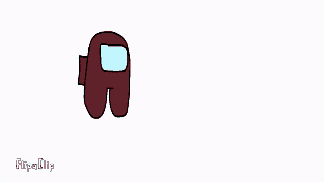 a cartoon drawing of a red among us character with a helmet on