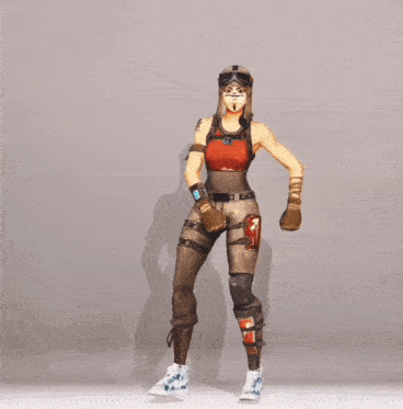 a figure of a woman in a military outfit is dancing