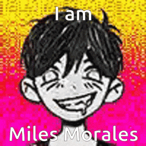 a black and white drawing of a boy with a smile on his face .