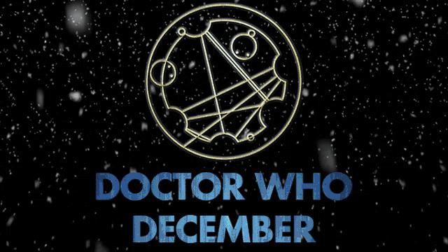 a poster for doctor who december with snow falling on it