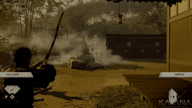 a man holding a bow and arrow in a video game