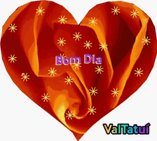 a heart with the words bom dia written on it