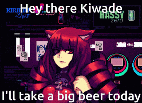 a pixel art image of a girl with a cat ear