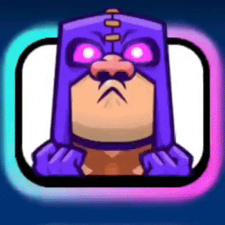 a cartoon character wearing a purple mask with purple eyes and a purple nose .