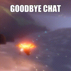 a picture of an explosion with the words goodbye chat written on it