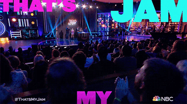 a crowd of people watching a show with the words that 's my jam