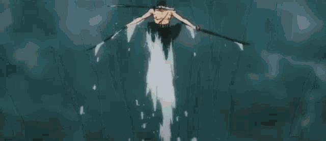a close up of a person 's torso in the water .