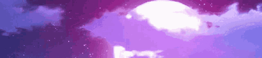 a purple sky with a full moon and clouds in it