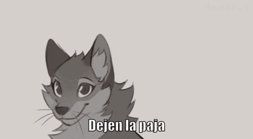 a drawing of a cat with the words dejen la paja written below it