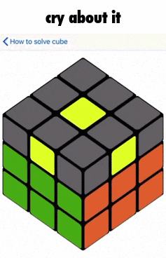 a picture of a rubik 's cube that says cry about it on it