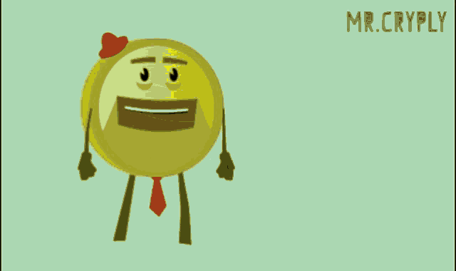 a cartoon of a coin with arms and legs holding a bunch of coins with the letters b on them