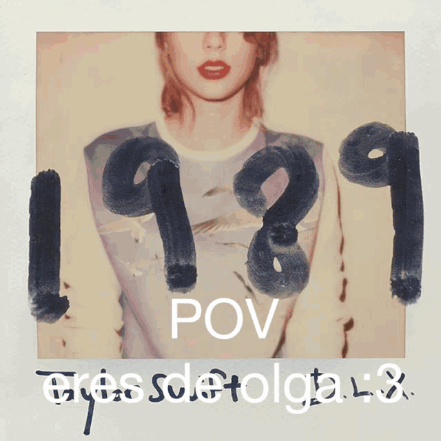 a picture of taylor swift with the year 1989 written on it