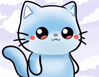 a cartoon cat is blowing a pink heart shaped bubble .