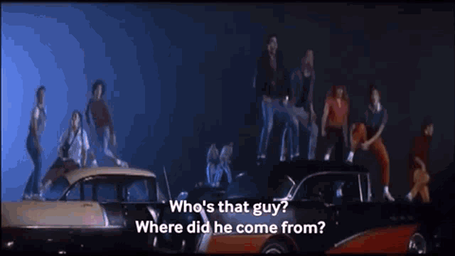 Whos That Guy Where Did He Come From GIF - Whos That Guy Where Did He Come From Grease2 GIFs