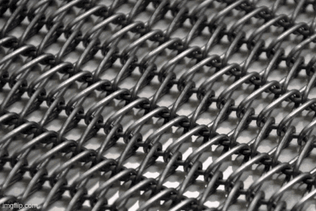 a close up of a metal wire mesh with imgflip.com written on the bottom