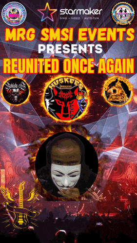a poster that says mrg smsi events presents reunited once again