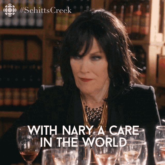 With Nary A Care In The World Moira Rose GIF - With Nary A Care In The World Moira Rose Moira GIFs