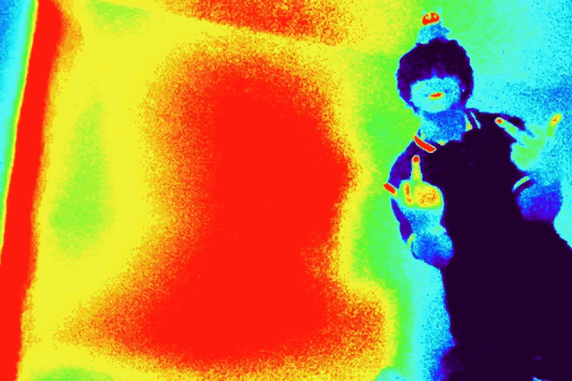 a colorful image of a person giving the thumbs up