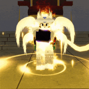 a cartoon character with wings and a crown