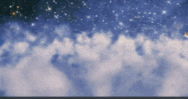 a painting of a cloudy sky with stars
