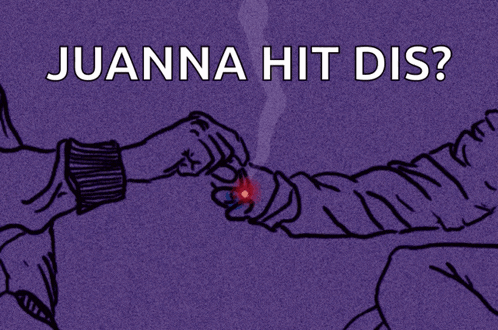 a purple background with the words " juanna hit dis " written on it