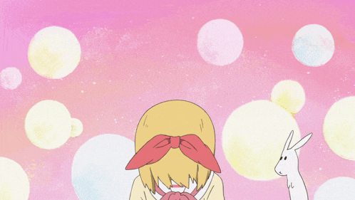 a cartoon of a girl with a red bow on her hair