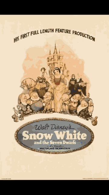 a poster for snow white and the seven dwarfs