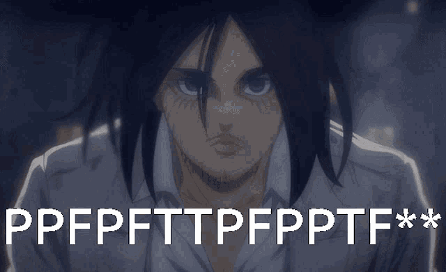 a close up of a man with the words ppfpfttpffpptf on it
