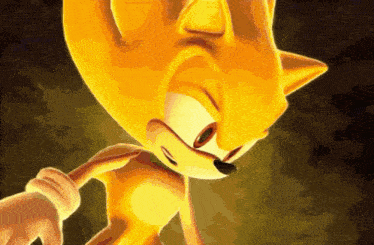 a close up of a cartoon character named sonic the hedgehog .
