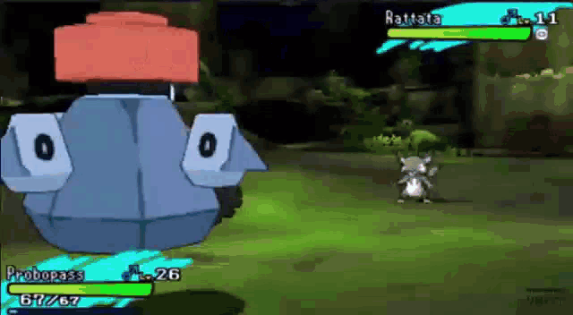 a video game is being played with a pokemon named rattata