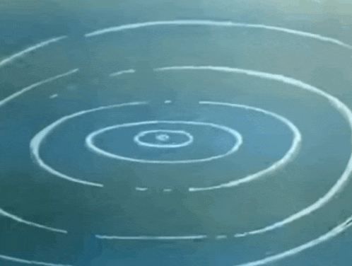 a drawing of a circle in a body of water