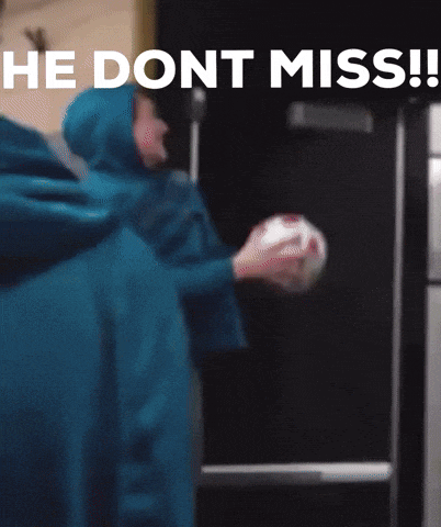a person holding a soccer ball with the words he dont miss