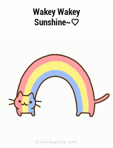Wakey Wakey Rainbow GIF - Wakey Wakey Rainbow Cat GIFs