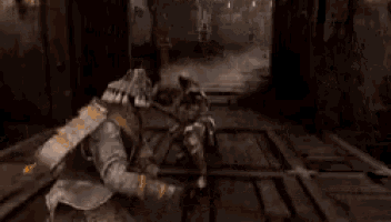 a samurai is holding a sword in a video game
