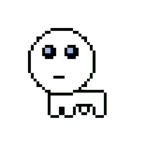 a pixel art drawing of a person 's face with colorful squares around it