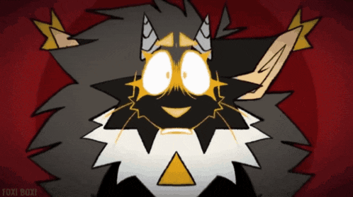 a cartoon drawing of a monster with foxi doxi written on the bottom right