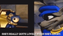 a cartoon character says she 's really quite lovely when she is angry .
