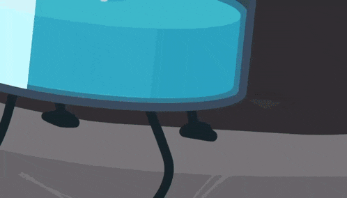a cartoon drawing of a container with a blue liquid inside of it
