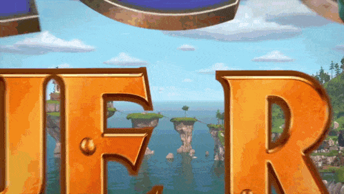 a sign that says ' ufr ' on it in front of a landscape